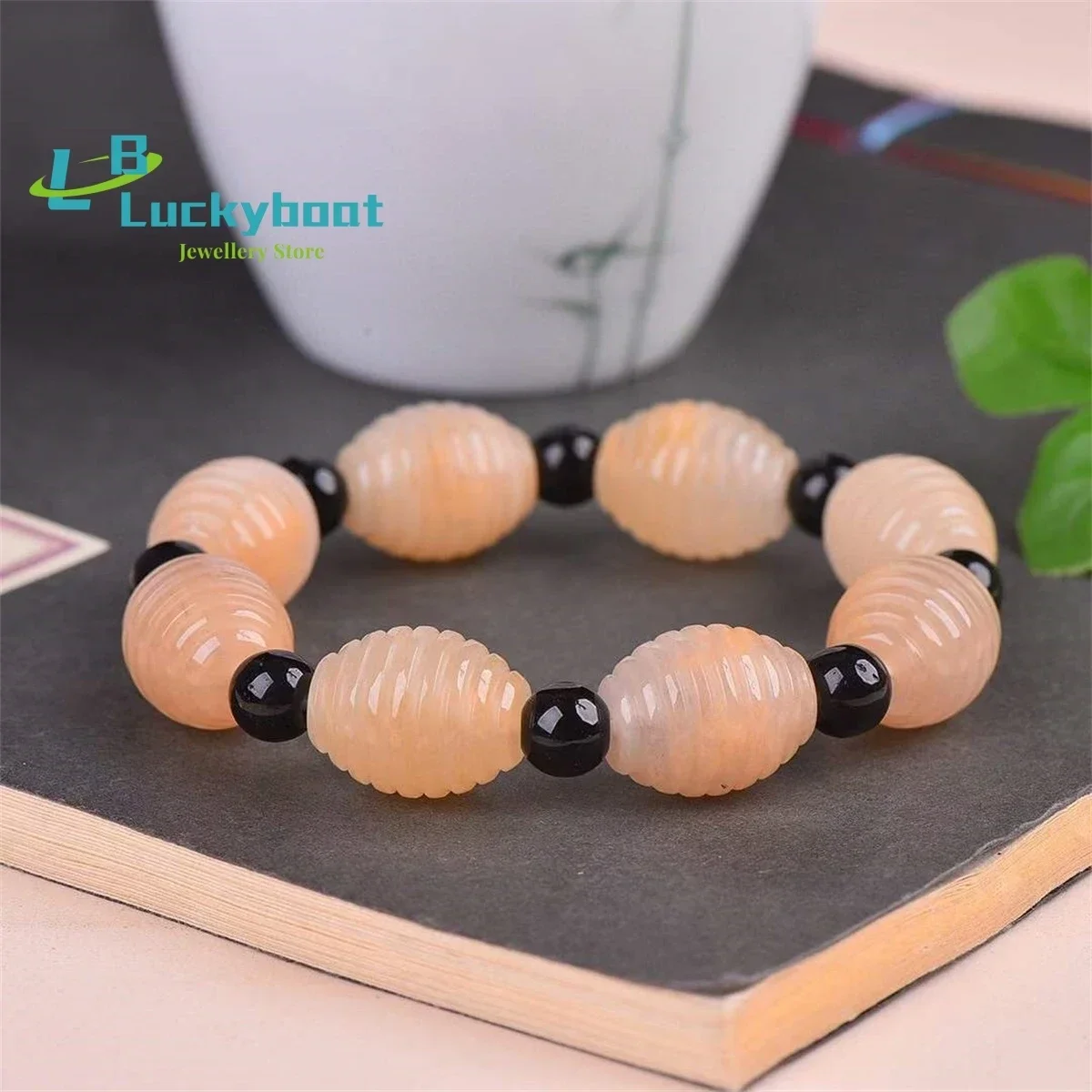 Natural Gold Silk Jade Violet Rugby Bracelet Simple and Personalized Fashion Versatile Exquisite Men's and Women's Style