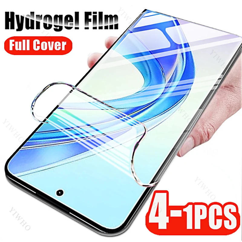 4-1 Pcs Transaprent Front Hydrogel Film for Honor X7b X8b X9b X8a X7a X6a X5 Screen Protectors for Huawei Honor X7 X6 X8 X9 A B