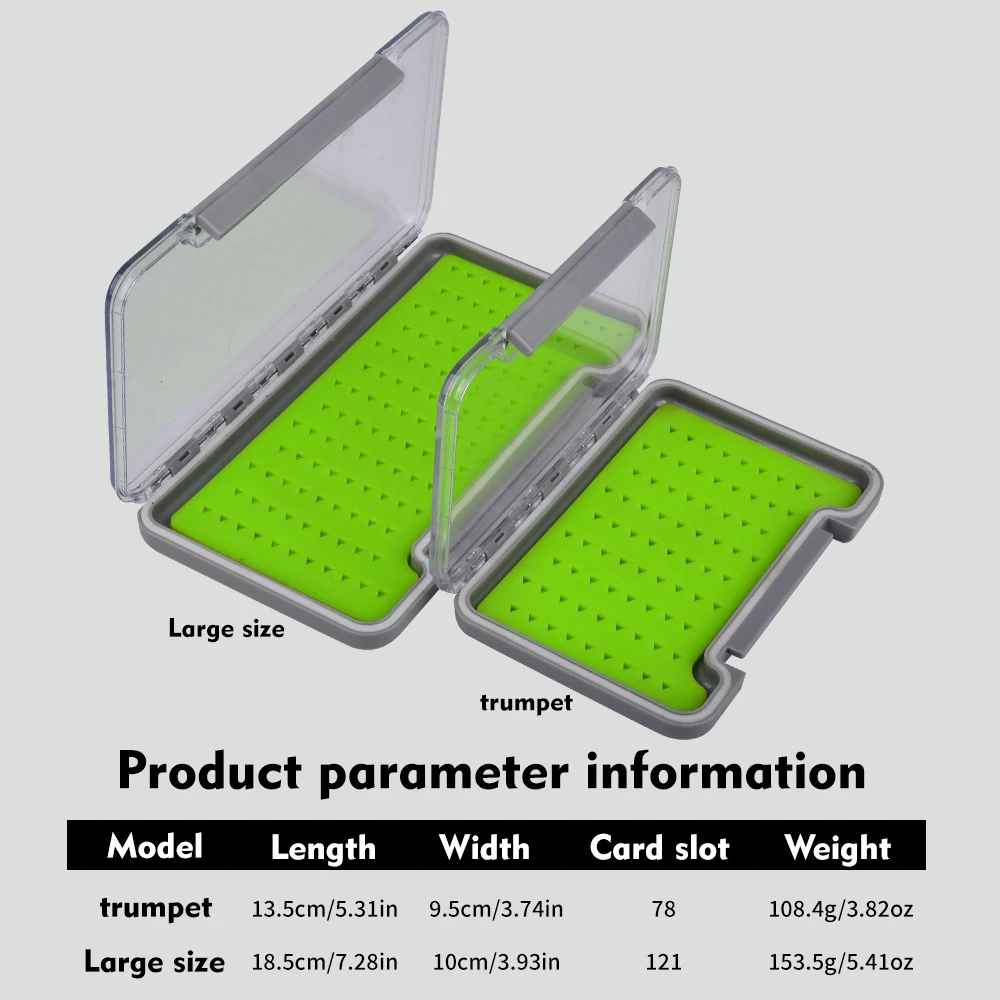 Proberos 100% Wasserdichte Rostschutz-Fliegenbox 1 Stück Silikonpolster Schaumstoff Transparente Angelbox Angel-Aufbewahrungsboxen – Detail 3
