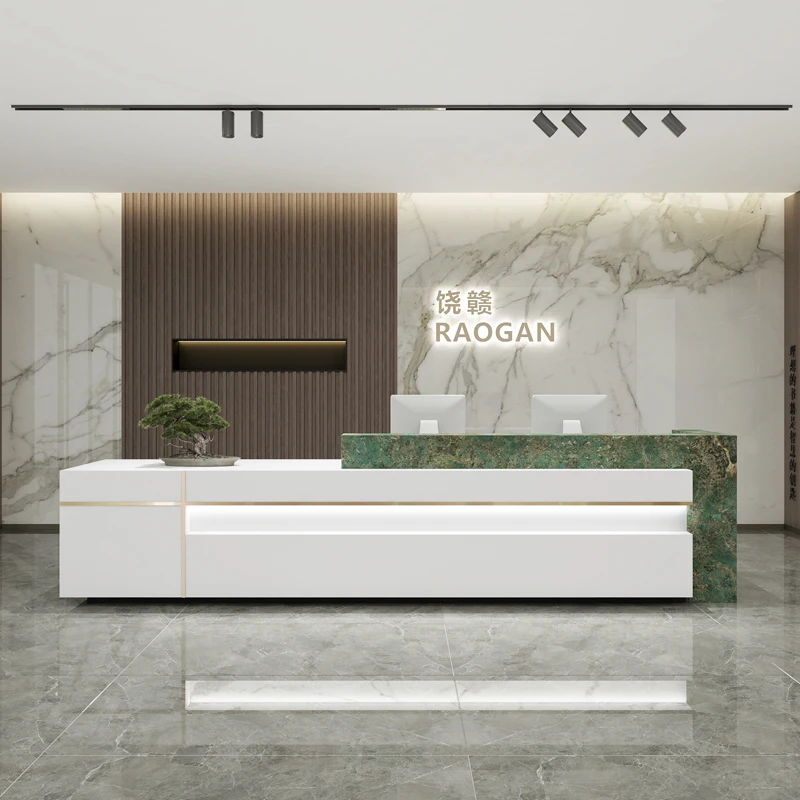 Company Hotels Reception Desks Market Bench Counter Cashier Modern Desk Office Simplicity Reception Beauty Commercial Furniture