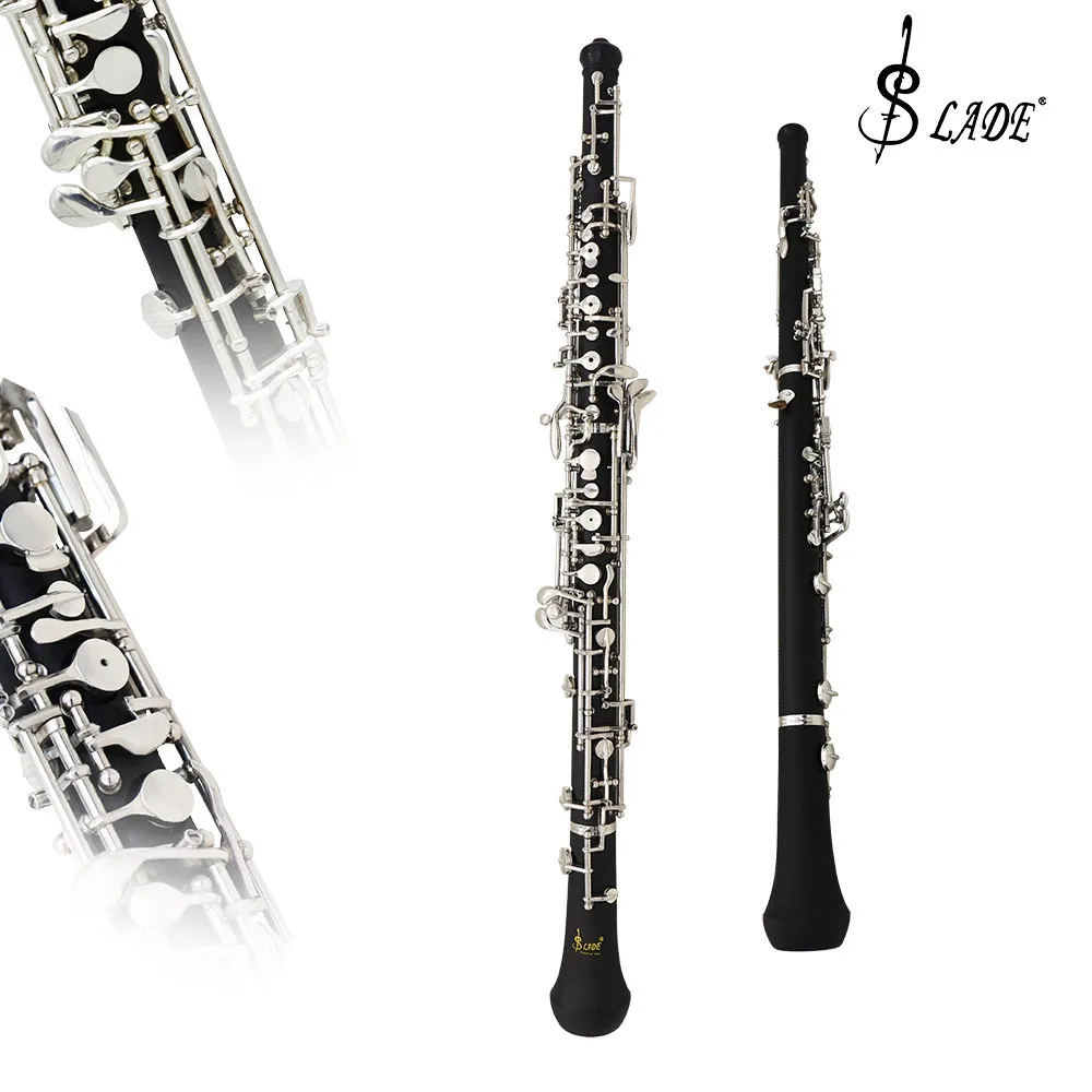 Professional SLADE Black Oboe 22 Nickel-Plated Button C Semi-Automatic Bakelite Oboe Performer's Playing Instrument Set