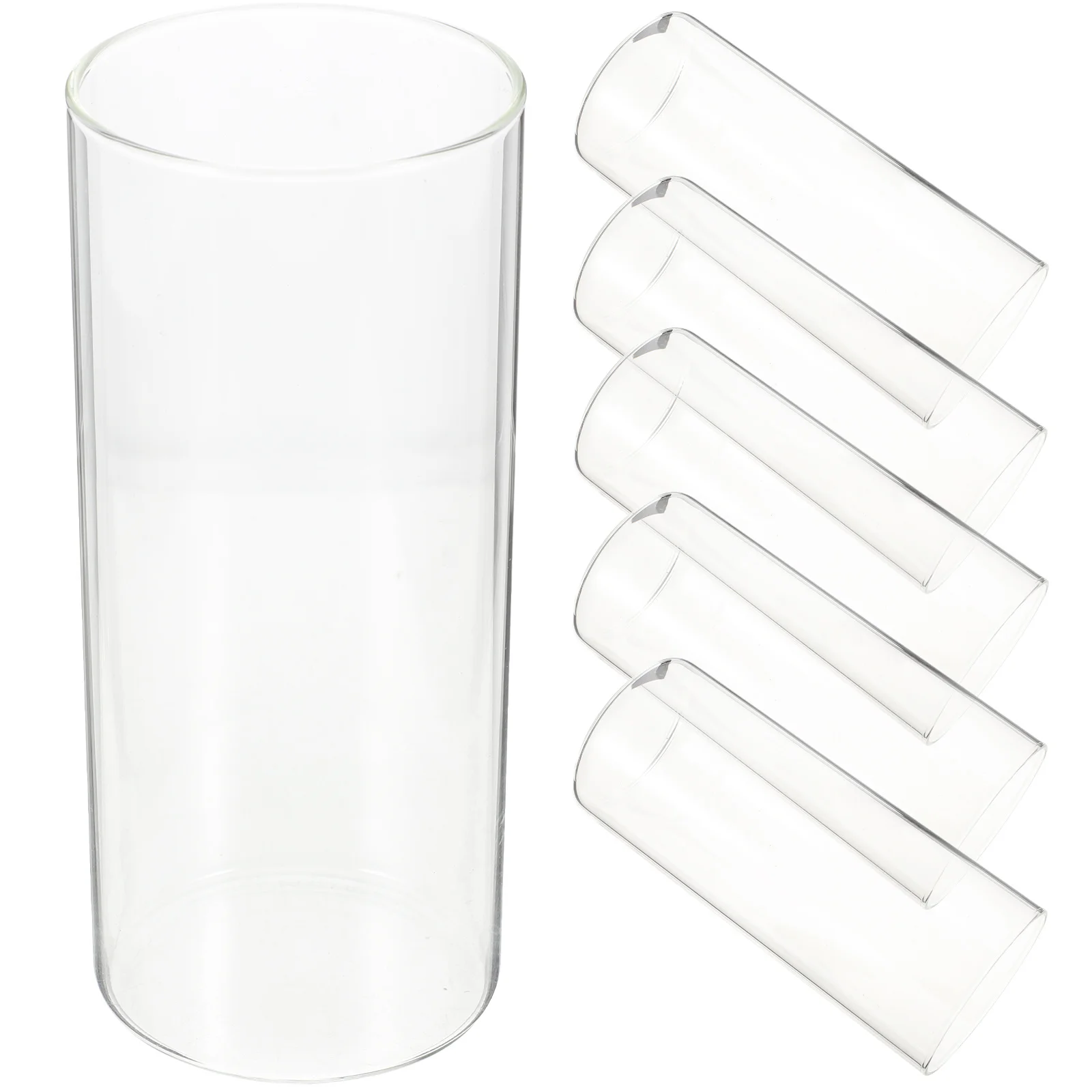 

6Pcs Clear Glass Cylinder Vase Set Multi Functional Tall Vases for Centerpieces Hydroponic Flowers Floating Holders