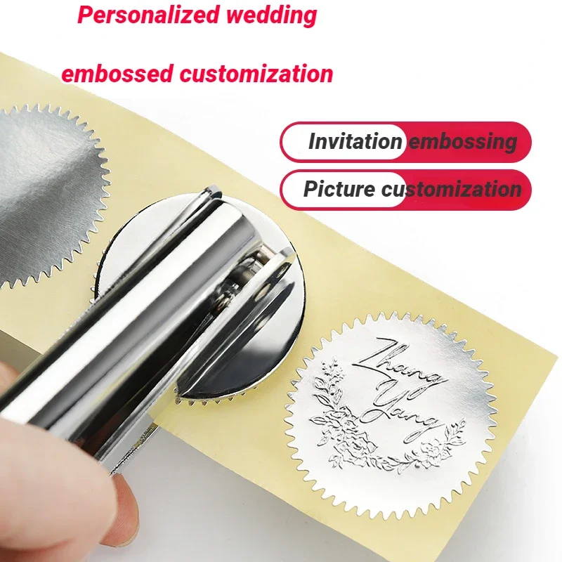 

Brass Embossed Stamp Punch Steel Seal Personalized Stamp for Wedding Greeting Cards Envelope Stamp Design 40mm Customized Seal