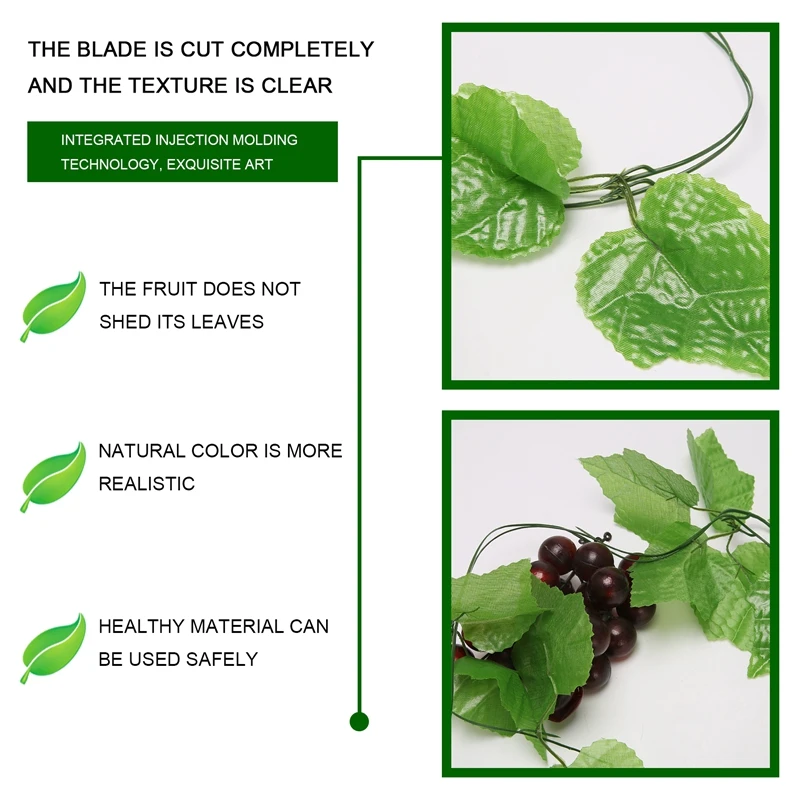 2x Artificial Grape Vine Garland Fruit for Home Garden Decoration