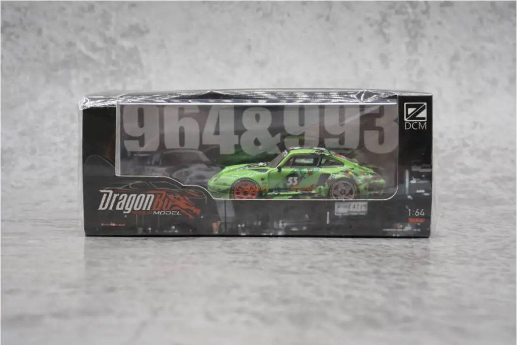 

DRAGONBO x DCM 1:64 Porsche 993 Widebody Green Graffiti #53 Diecast Model Car In Stock Ready To Ship