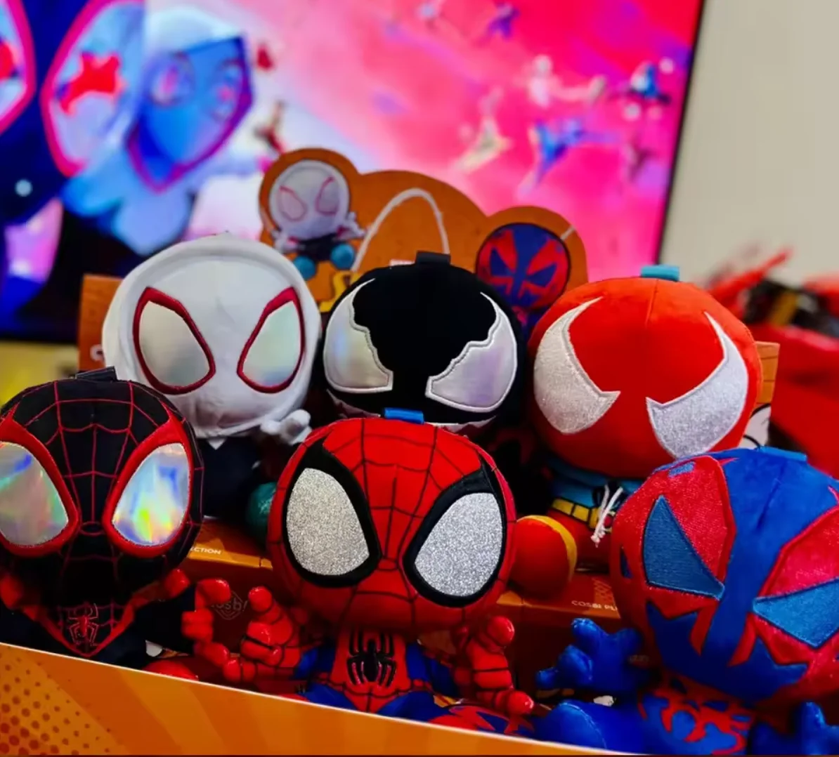 

*Spider Man Series Blind Box Cosbi Plush Anime Peripheral Figurines Backpacks Pendants Ornaments Surprise Gift for Boys