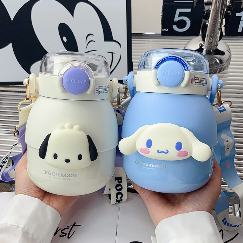 880ml Sanrio Thermos Cup Cute Kuromi Cinnamoroll Mymelody Cup Cartoon 316 Stainless Steel Capacity Insulated Bottle Gift