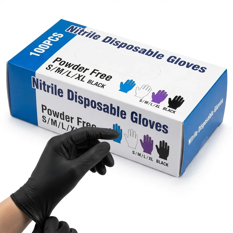 Nitrile Disposable Gloves,4mil-100 Count,Gloves Disposable Latex Free,Powder Free for Cooking,Household,Food safe