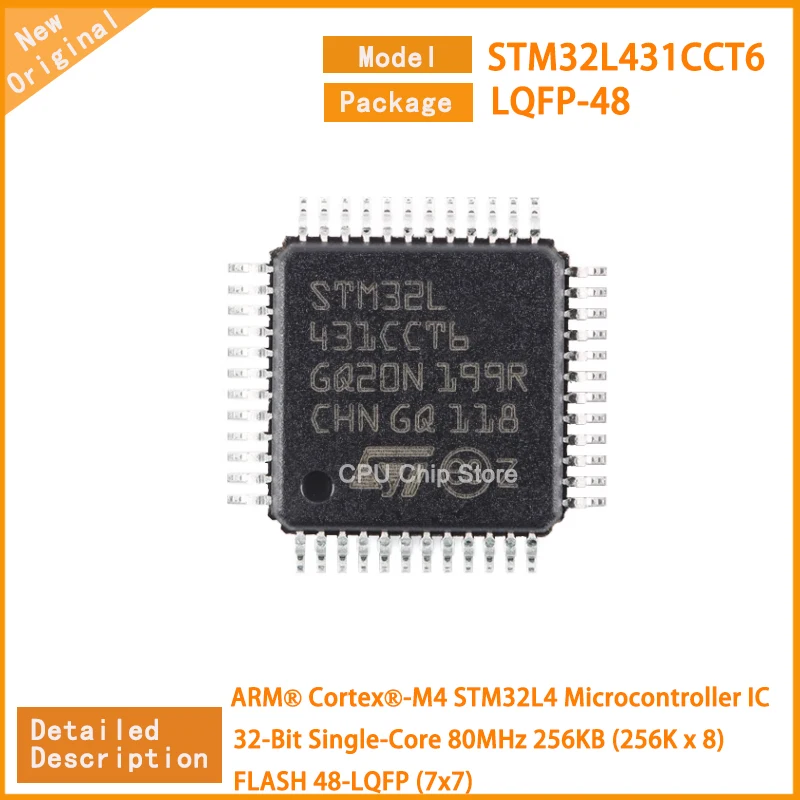 5Pcs/Lot  New Original  STM32L431CCT6 STM32L431 Microcontroller IC 32-Bit Single-Core 80MHz 256KB (256K x 8) FLASH 48-LQFP (7x7)