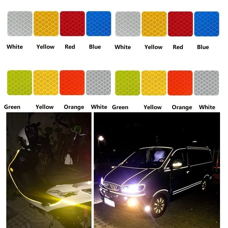 Auto-adesivo Fluorescente Traffic Safety Sticker, alta visibilidade, Super Reflect, Nível Diamante, Pet Protective Warning Tape