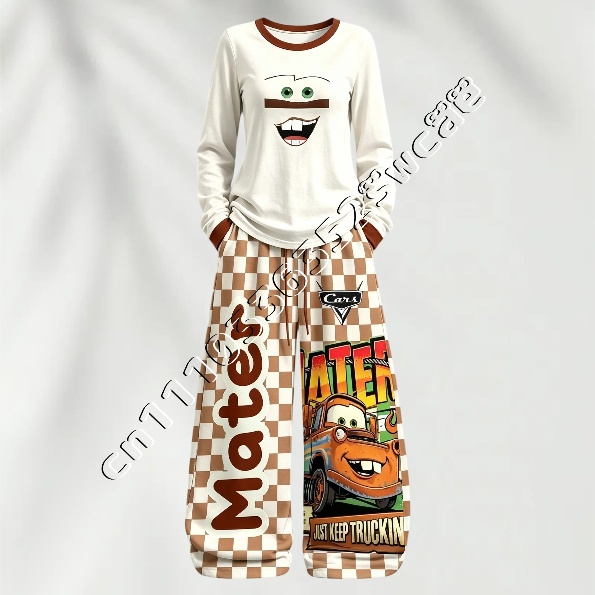 26/27 Neue Cartoon-Langarmsets für Frühling und Herbst, lockerer, sportlicher, lässiger Unisex-Look, passend für die ganze Familie – Detail 9