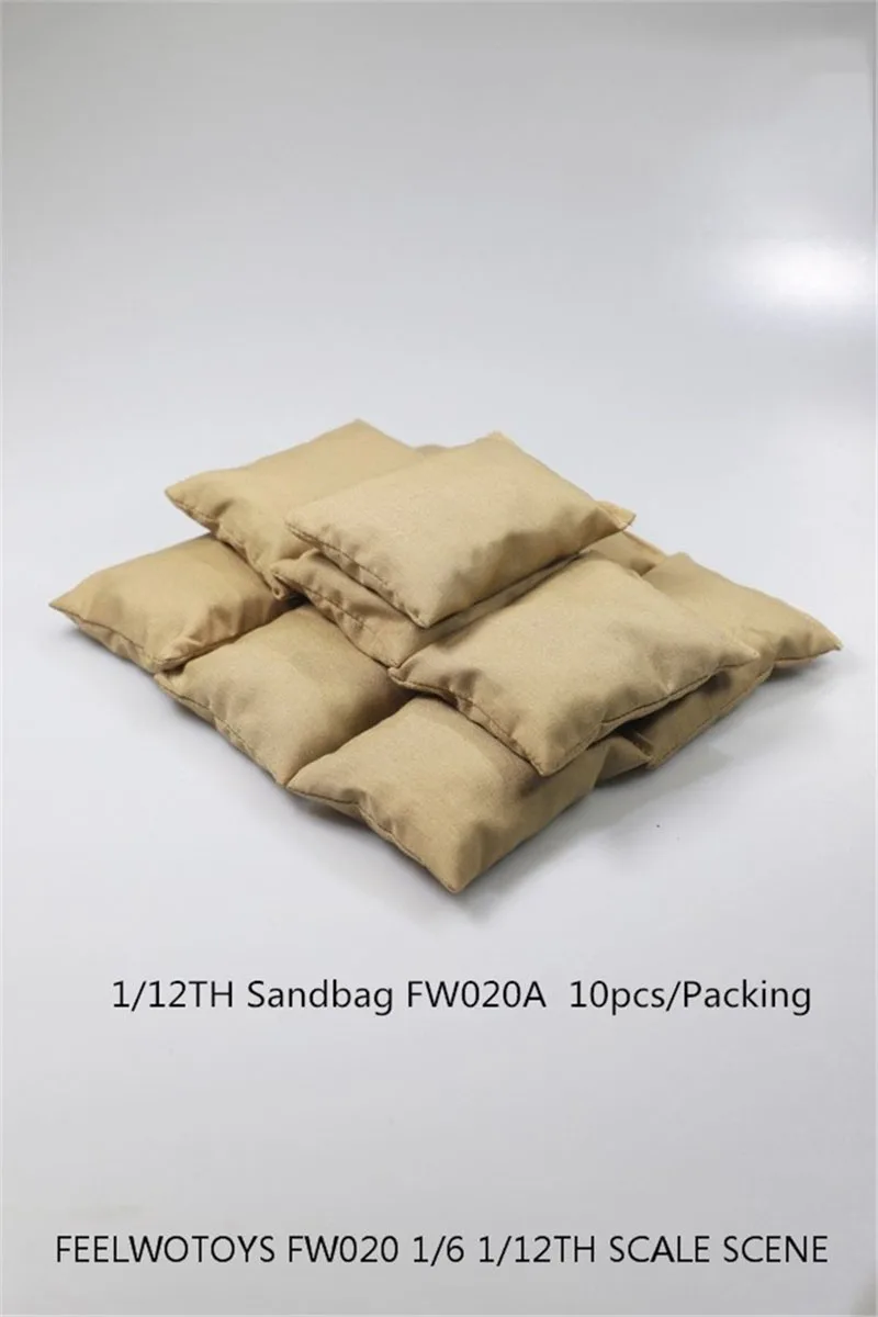 Feelwotoys Fw020 10Pc Sandbag 1/6 & 1/12กระสอบทรายทหารฉากสงครามเครื่องประดับอุปกรณ์เสริมสำหรับ6 "12" ตุ๊กตาขยับแขนขาได้รุ่น