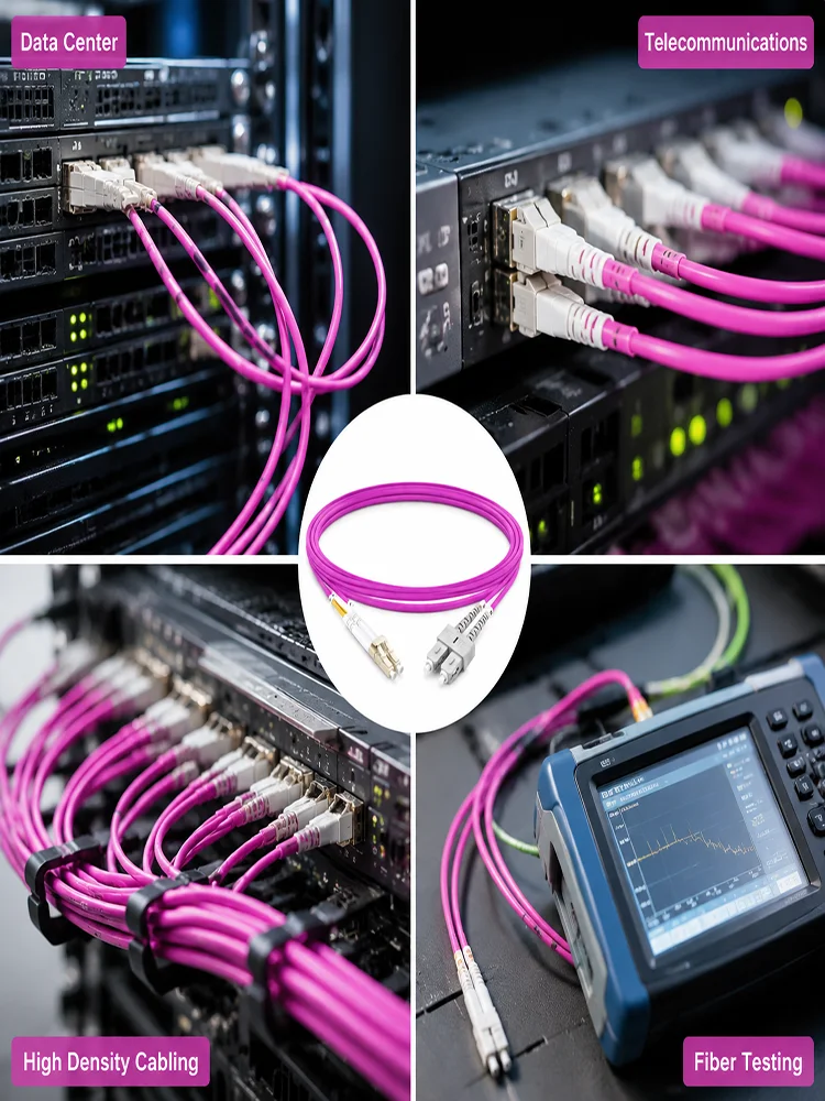 Bild 4: SC zu LC OM4 Glasfaser-Patchkabel 40GB/100GB Duplex 50/125µm Multimode-Glasfaserkabel LSZH 2,0mm