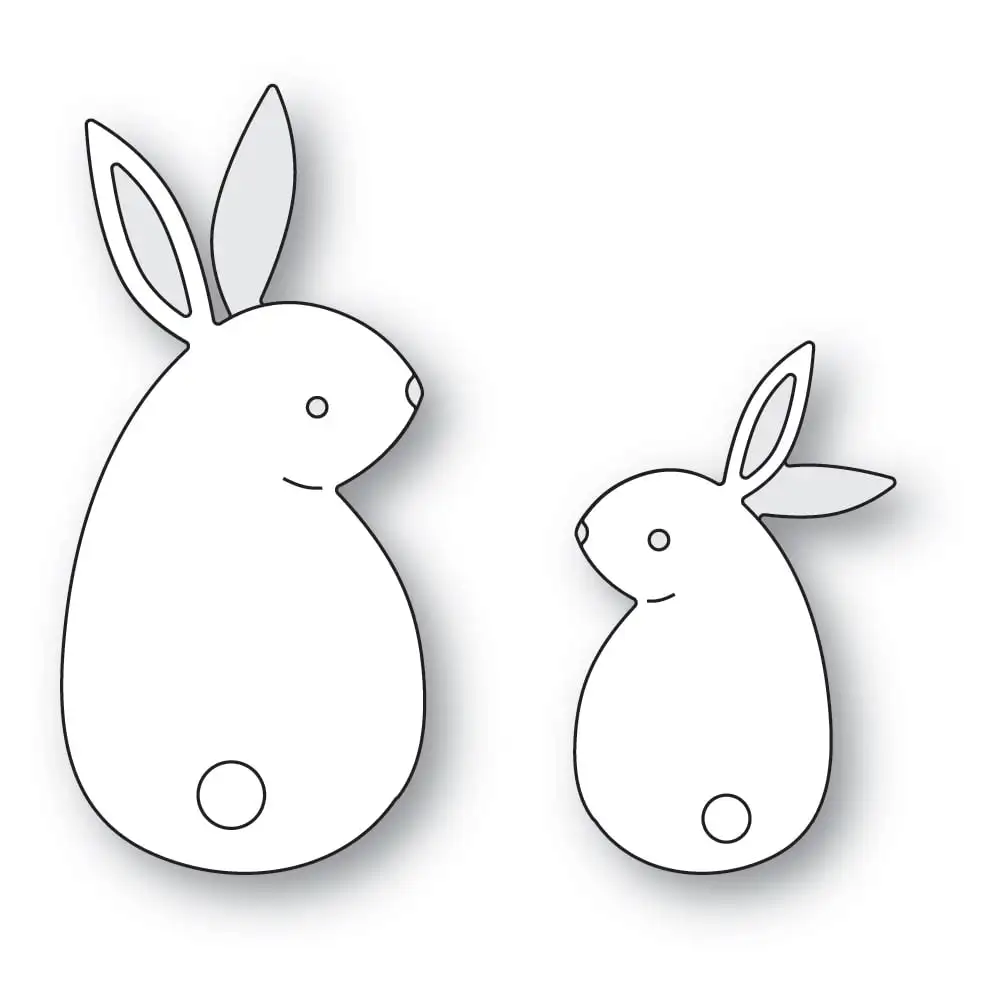 2Pcs Easter Rabbits Thoughtful Bunny Metal Cutting Dies Stencils for DIY Scrapbooking/album Decorative Embossing DIY Paper Cards