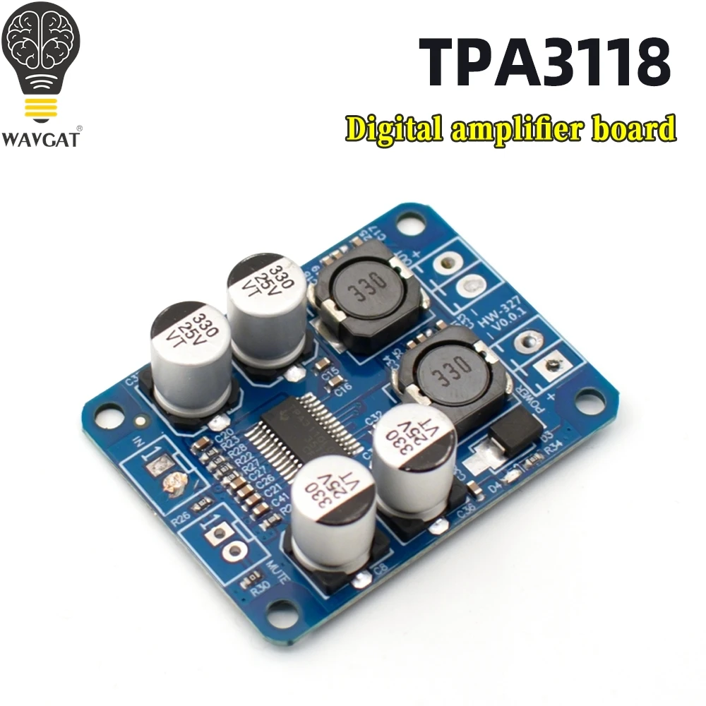 WAVGAT TPA3118 PBTL mono digital amplifier board 1X60W DC 12V-24V POWER AMP