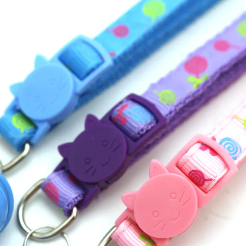 1PC Pet Supplies Colorful Cat Buckle Collars Lollipops Cat Dog Collars Candy Colored Collars Dog Walking Accessories