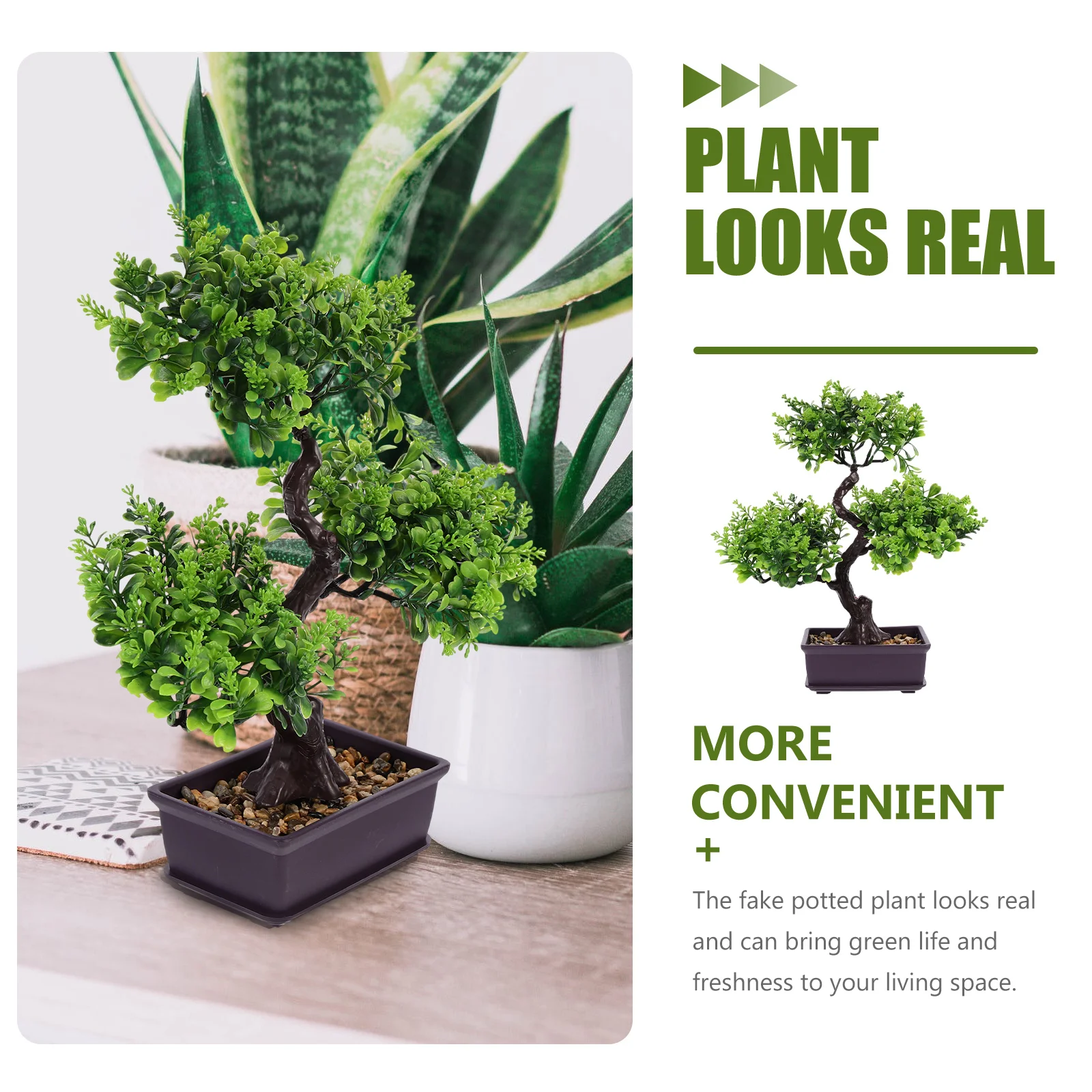 

Imitation Bonsai Potted Green Decor Artificial Decor Home Office IndoorEasy Maintenance Fake Potted Plants Fake Plants
