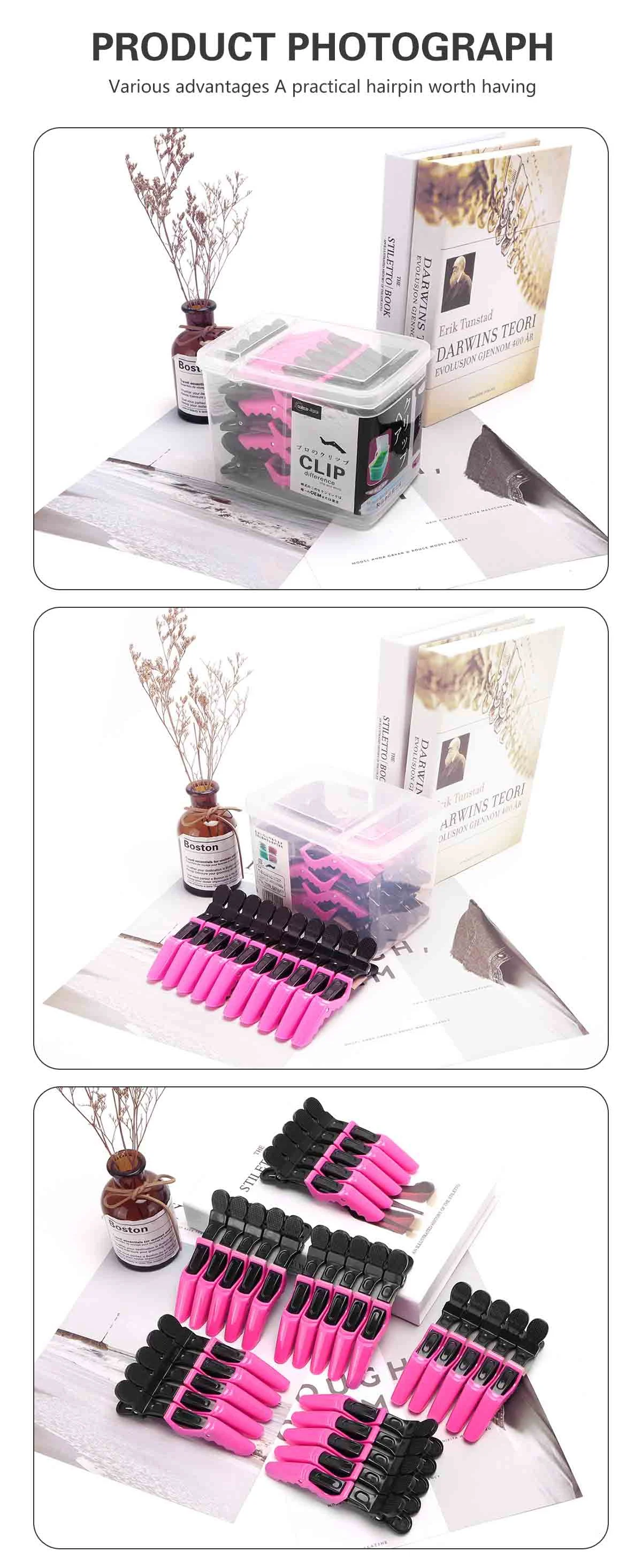 30 teile/schachtel Friseur Haars pangen Friseur Klemmen Klaue Haar Schnitt Black pink Clip für Salon Haars tyling Friseur Werkzeug – Detail 8