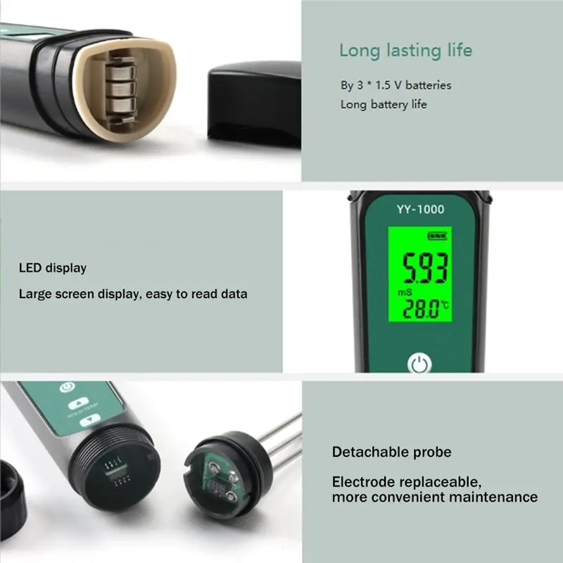 

A78I YY-1000 Измеритель температуры почвы EC, цифровой тестер влажности растений, садовая лаборатория, бытовой измерительный инструмент