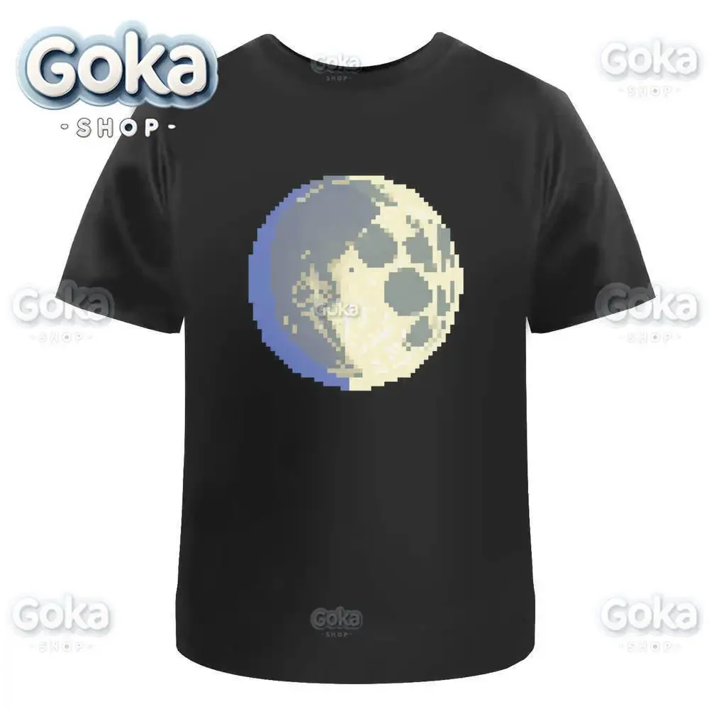 Pixel Art Moon Graphic T-Shirts Herrenbekleidung Neu in Tops & T-Shirts Baumwolle Damen Bedrucktes T-Shirt Y2K Kleidung Süßes lustiges T-Shirt