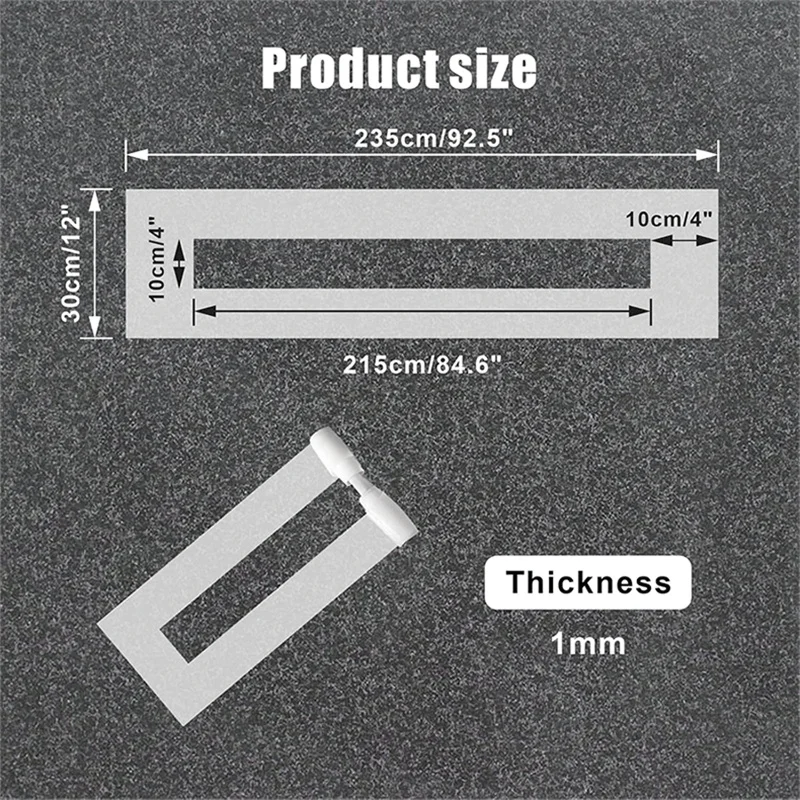 Estêncil de silicone de alta qualidade de 4 x 84,6 polegadas para listras de estacionamento