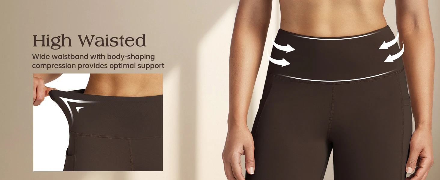 High waisted tummy control yoga pants for women