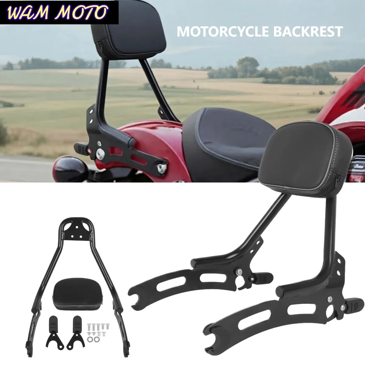 Motorcycle Backrest Rear Passenger Seat Rack Carrier Holder For Indian Scout Bobber Super Scout 2025 2026