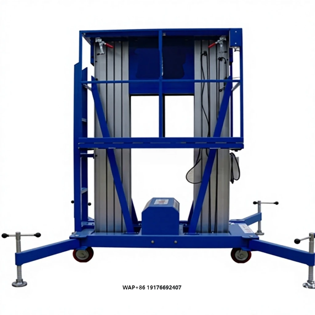 Double Column Aluminum Alloy Lift Lightweight Portable Access Equipment Durable Safe for Warehouse Workshop High Reach Work