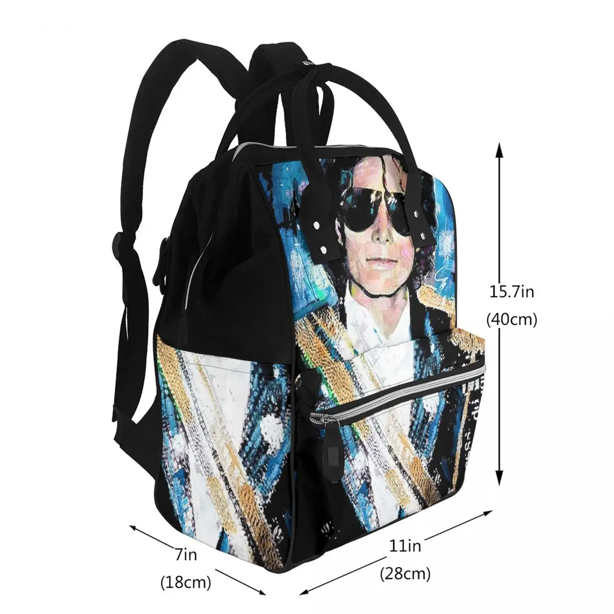 Michael 1984 Grammys Jackson Pop Art Portrait Student Backpack School Bag Hiking Travel Daypack for Men Women Bookbag