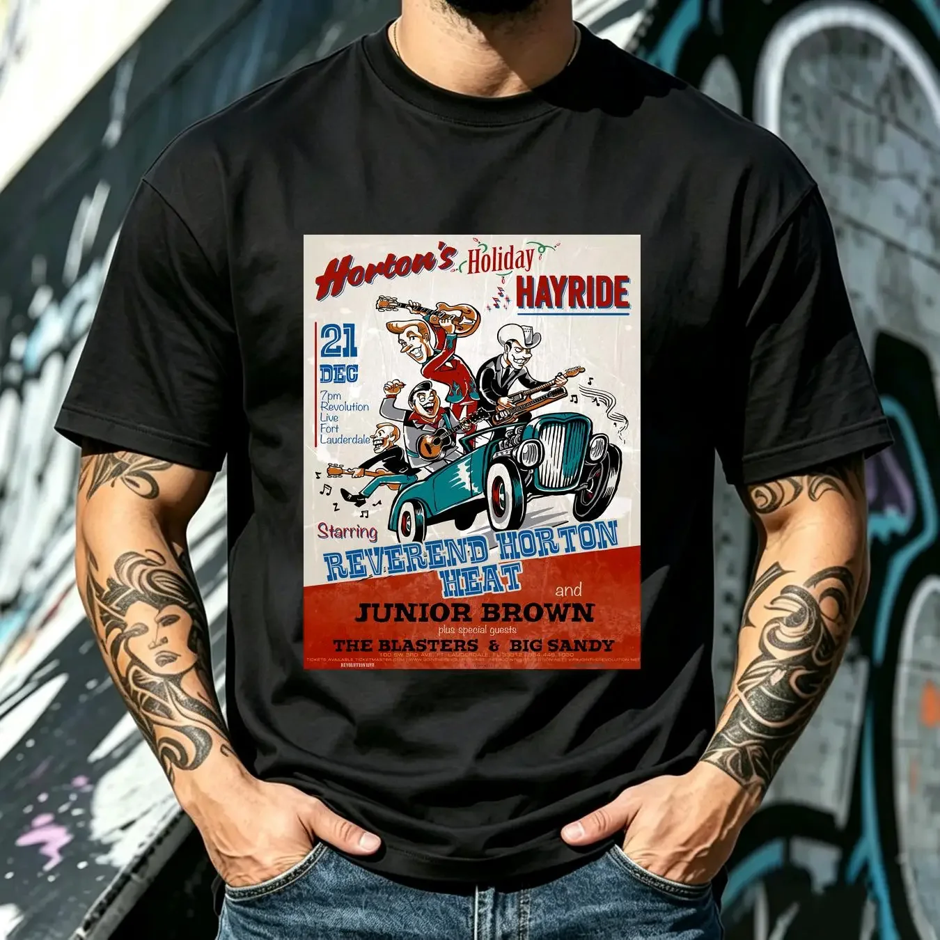 washed T Shirt New 8109 The Reverend Horton Heat black Size S 5XL long or short sleeves vintage Washed Casual designer clothes