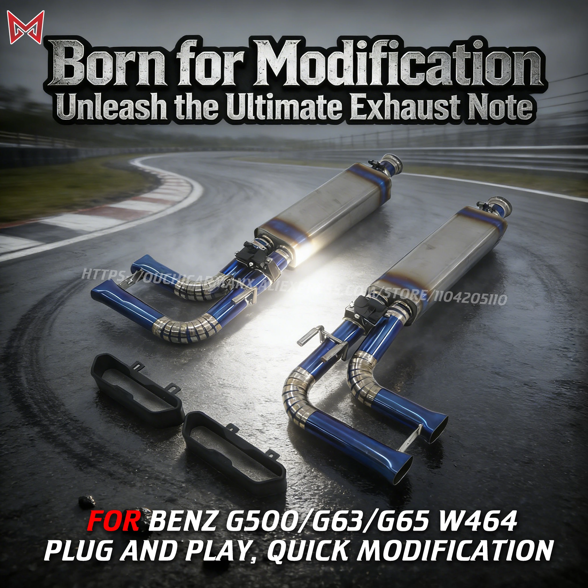 

MANX Ti Alloy Catback for Benz G500/G63/G65 W464 | Square-Tip Muffler, Performance Exhaust + Perfect Fit