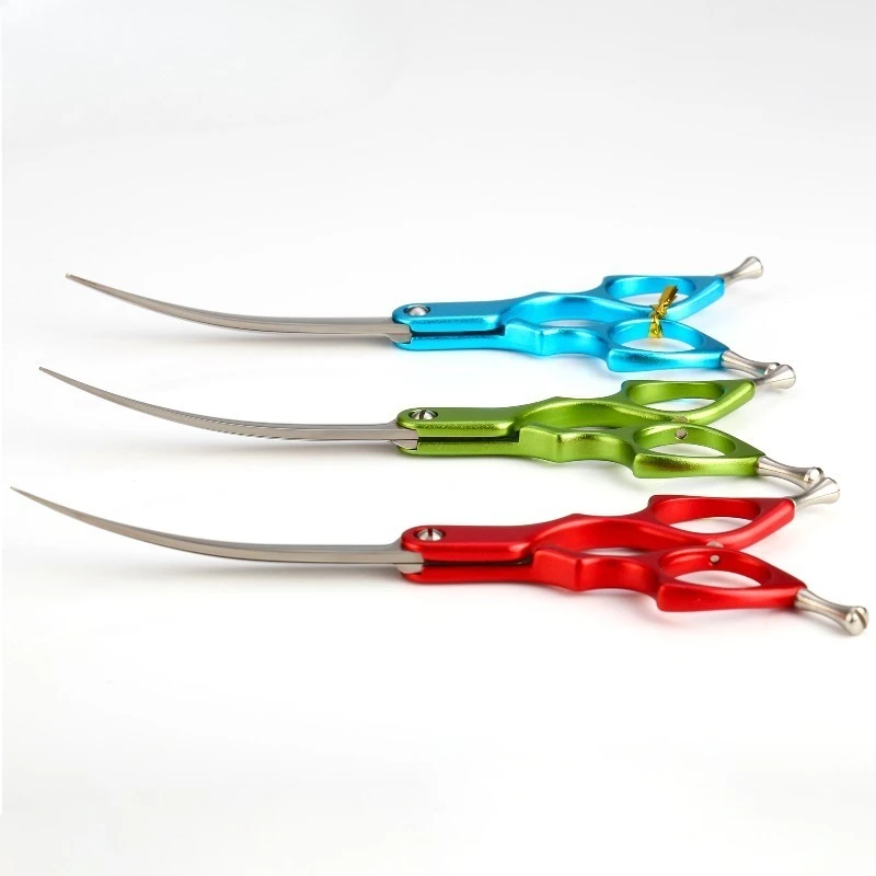 

Professional Dog Grooming Scissors with Lightweight Aluminum Handle Bending Cut Stainless Steel Pet Scissors
