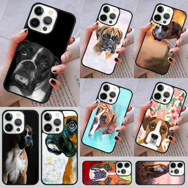 Capa bonito do telefone do filhote de cachorro do pugilista, iPhone 14, 13, 15 Pro Max, Coque 12, 11 Pro Max, Apple 8 Plus, 7, 6S, XR, X, XS