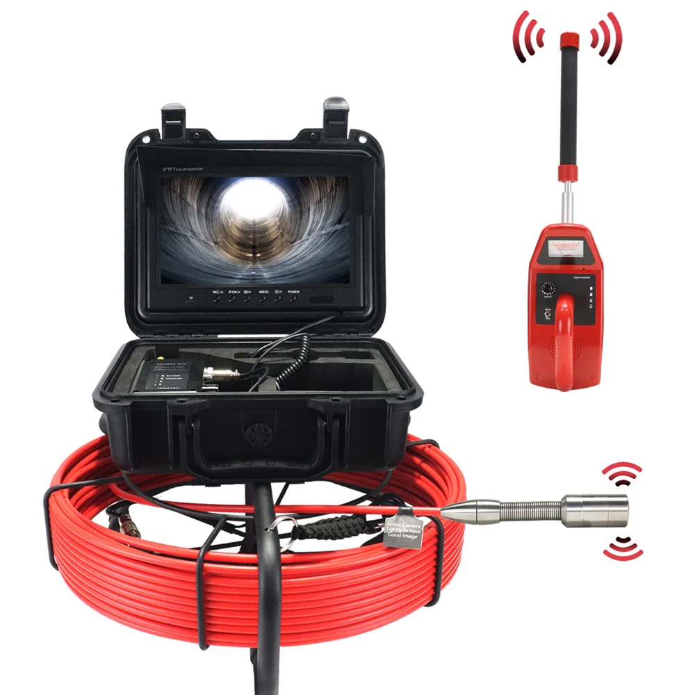 OEM ODM Waterproof Industrial Borescope Drain Inspection Sewer Camera Optional 512Hz with Self Leveling  Meter Counter Camera