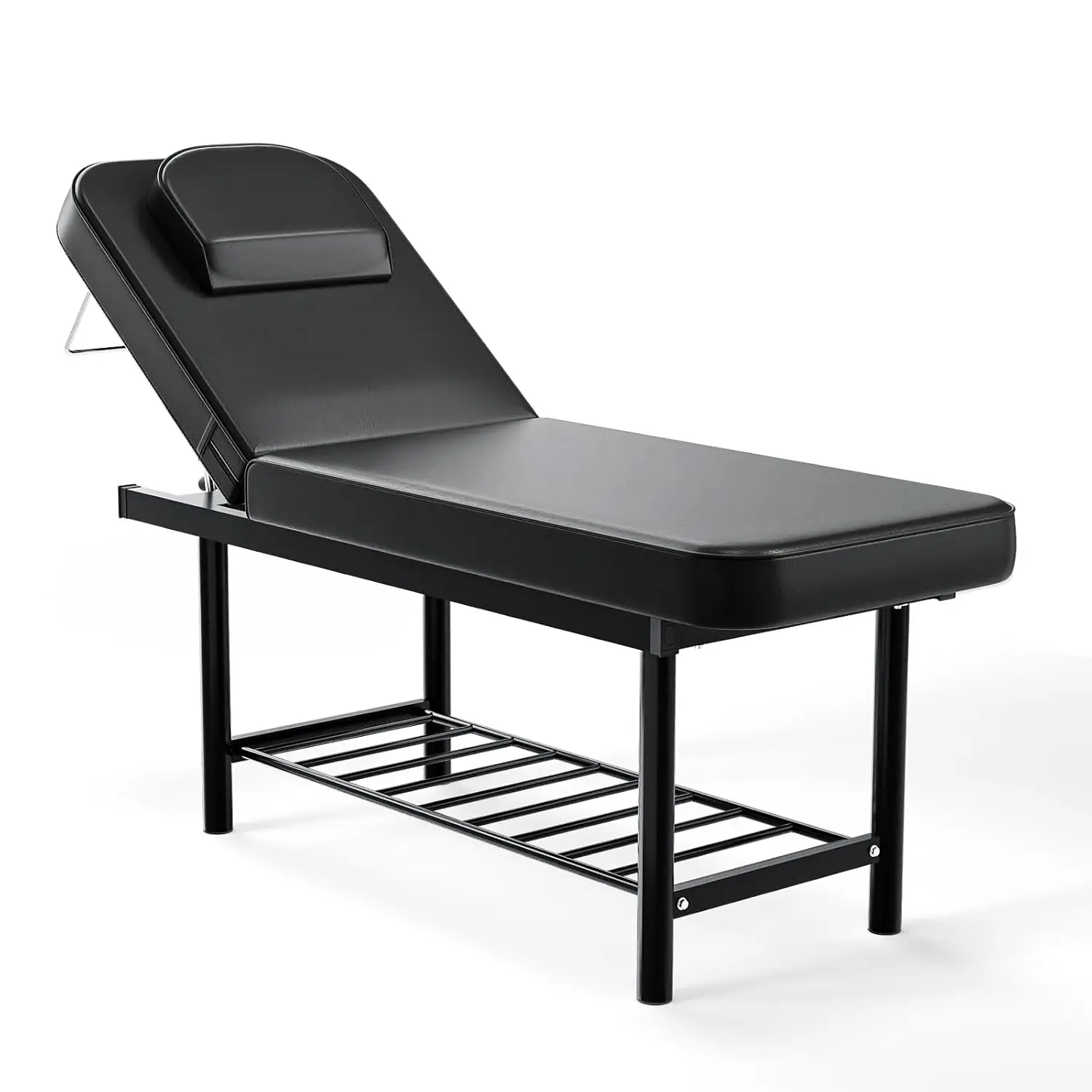 Heavy Duty Massage Table Adjustable Height & Backrest Facial Bed Professional Physical Therapy Salon Black Manual, Customized