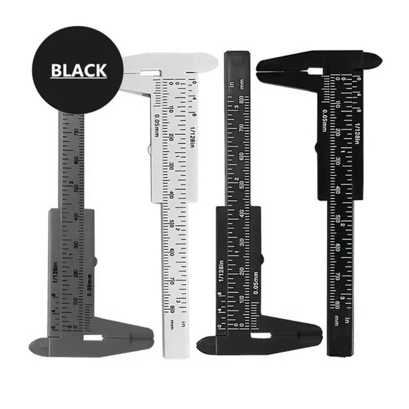 80mm Mini Plastic Sliding Vernier Caliper Gauge Measure Tool Ruler Micrometer