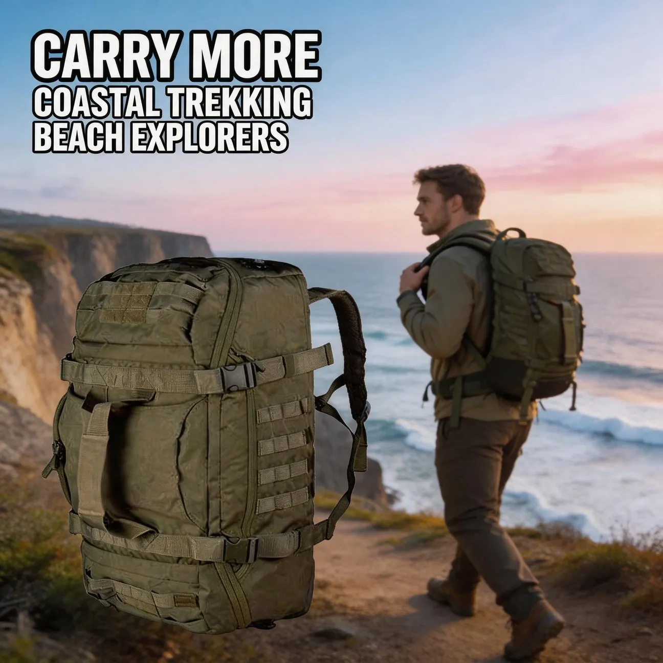 Outdoor Hiking Camping Multifunction Backpack 600D Tear Resistant Shoulder Top Handle Bag