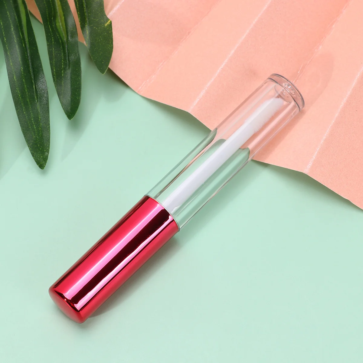 

10pcs 1.5Ml Lip Gloss Empty Tube Transparent Plastic Reusable Portable Travel Size Leakproof Red Cap Includes Lip Brush