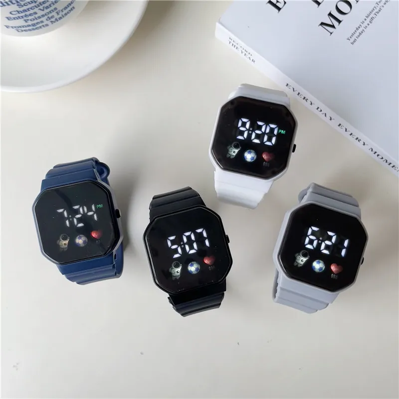 Children Digital Watches Student Silicone Strap Wristatch for Kids Boys Buckle Teen Cheap Hand Clock Youth Women Hour Football