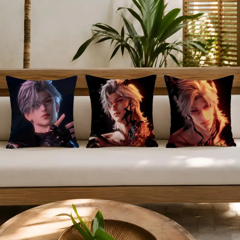 Cushion Cover Double-Sided Plush Sofa Cushion Covers Organic Breathable Invisible Zipper Game L-Love And Deepspace Sylus