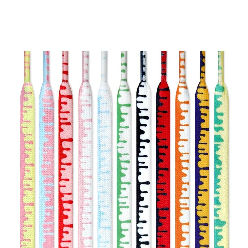 Colorful Flower Ice Cream Printed Shoelaces Mandarin Duck Pink Green Contrast Laces Casual Sneaker Decor Straps