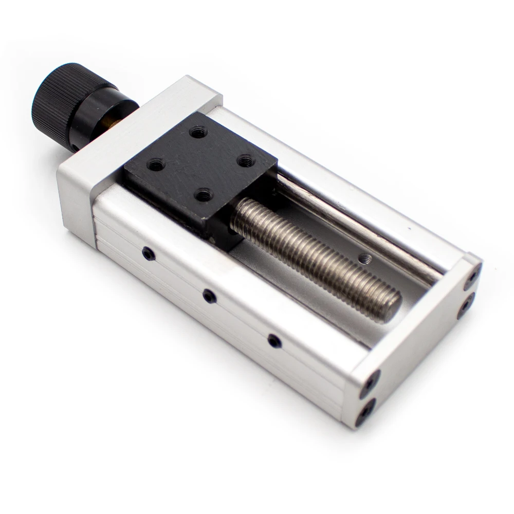 Deslizador de ajuste fino de precisión de soldadura, mesa deslizante de ajuste de tornillo Manual, soporte de pistola de soldadura, carrera deslizante de 60/100MM, 35x35MM