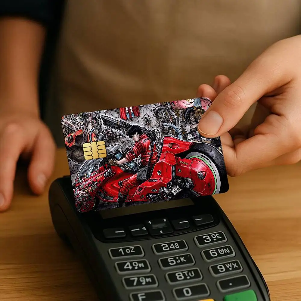 Pegatinas de tarjetas de crédito Anime Akira, piel para protección decorativa de débito bancario, 4 Uds., antiarañazos, resistente al agua