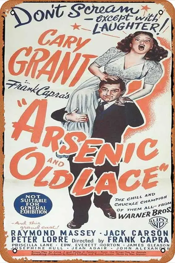 ARSENIC AND OLD LACE Original Daybill Movie Poster Cary Grant Frank Capra Movie Poster,Metal Tin Sign,Vintage Style Classic sign