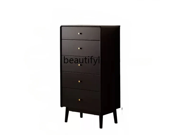 

Solid Wood Bedroom Locker Simple Modern Combination Drawer Living Room Storage Chest of Drawers Nordic