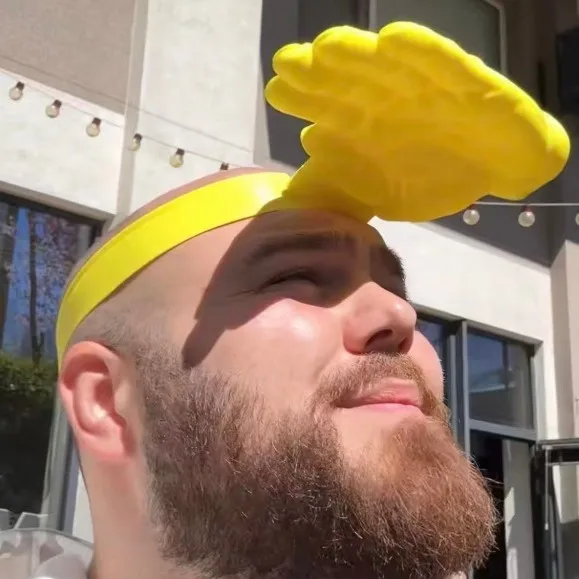 Weird Handshake Sunshade Hat Creative Plastic Head-mounted Palm Hat Summer Outdoor Carnival Dance Party Beach Activity Funny Hat