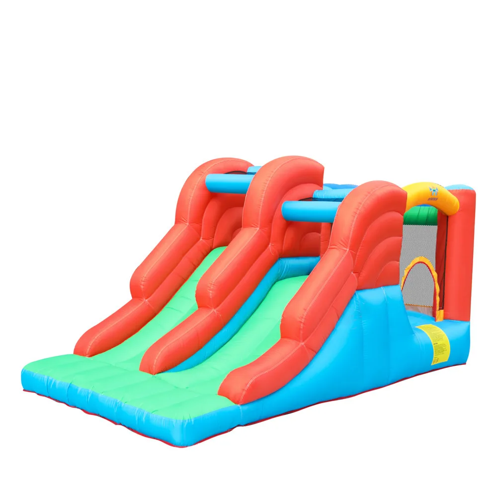Inflatable trampoline double slide Small naughty castle equipment Inflatable nylon small trampoline castle slide