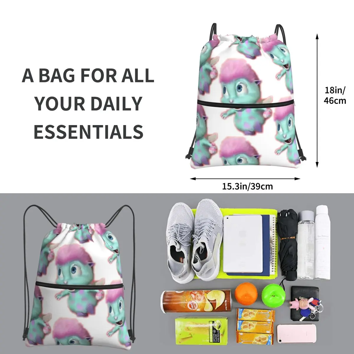 Bibble von Fairytopia tragbare Rucksäcke Kordel zug Tasche Kordel zug Bündel Tasche Schuhe Taschen für Reises port Mann Frau