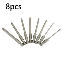 8pcs 75mm Long Magnetic Cross Head Hex Screwdriver Bits Set Alloy Steel Drill Bit Anti Slip Electric Screw Driver Bits Head Tool