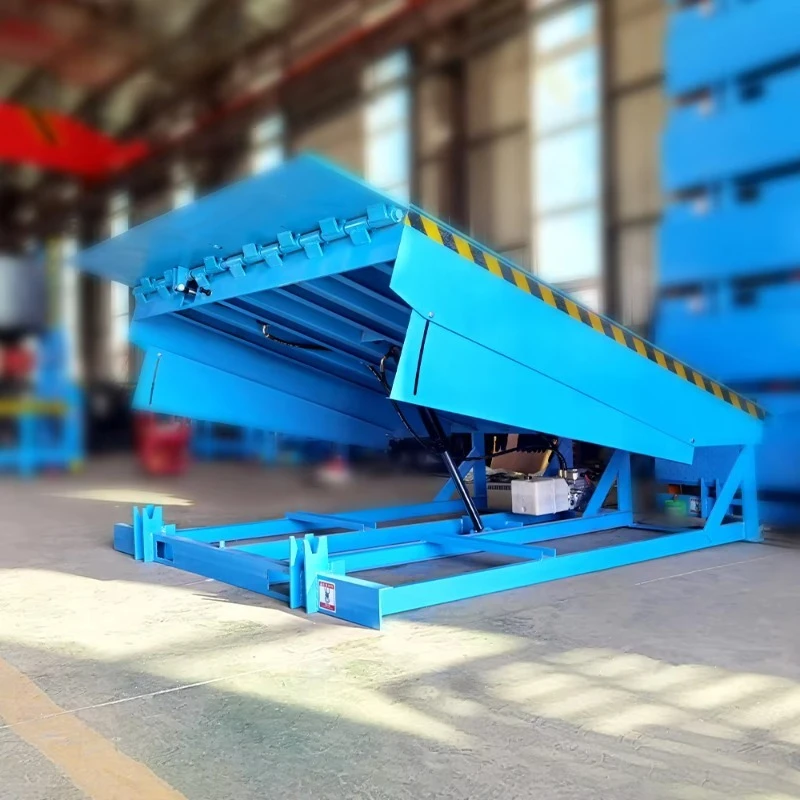 Customized Electro Loading Ramp Hydraulic Fixed Dock Leveller 10 Ton Carbon Steel Stationary Loading Bridge